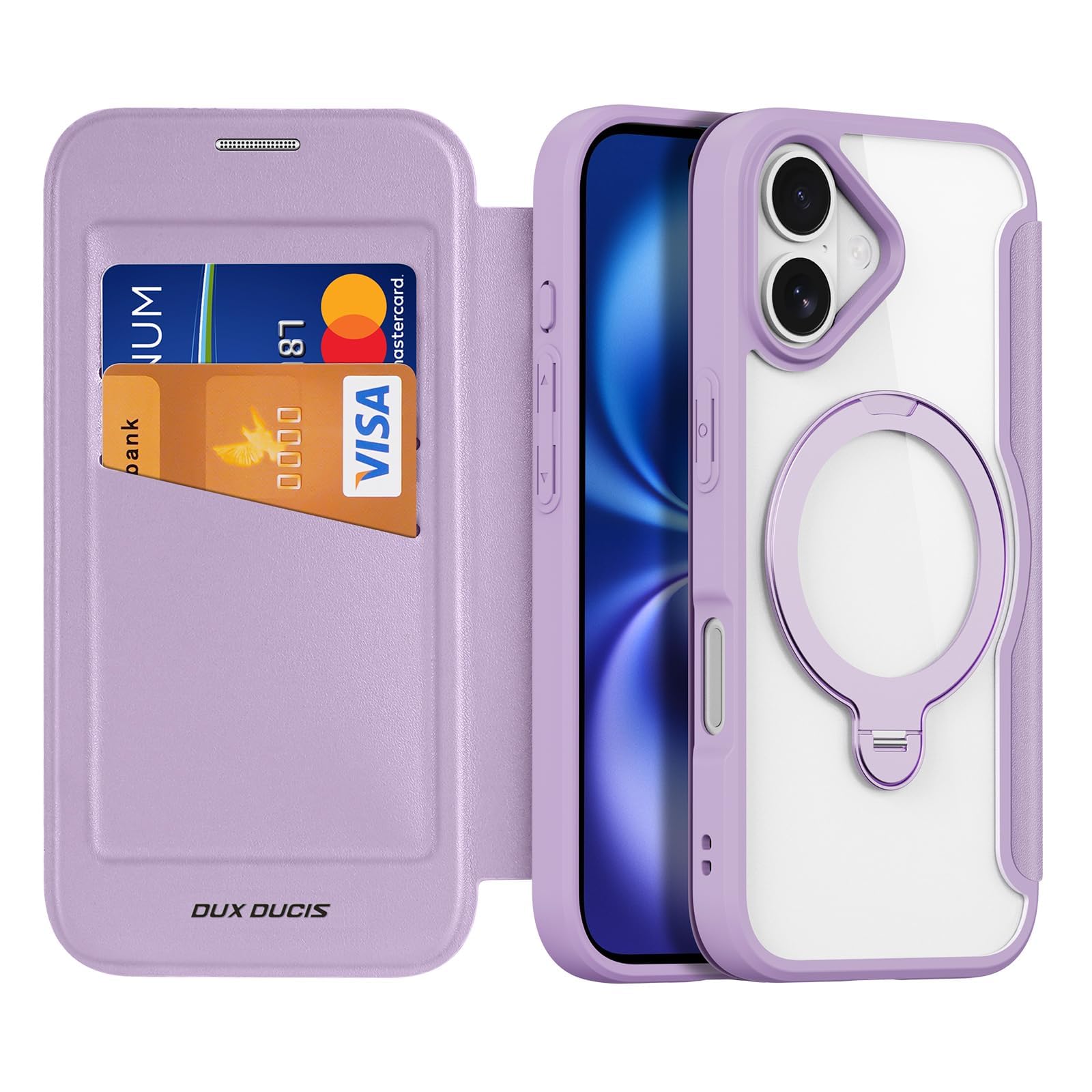 Amazon.co.jp: iPhone 17 用 ケース 手帳型 360度回転 リング付き
